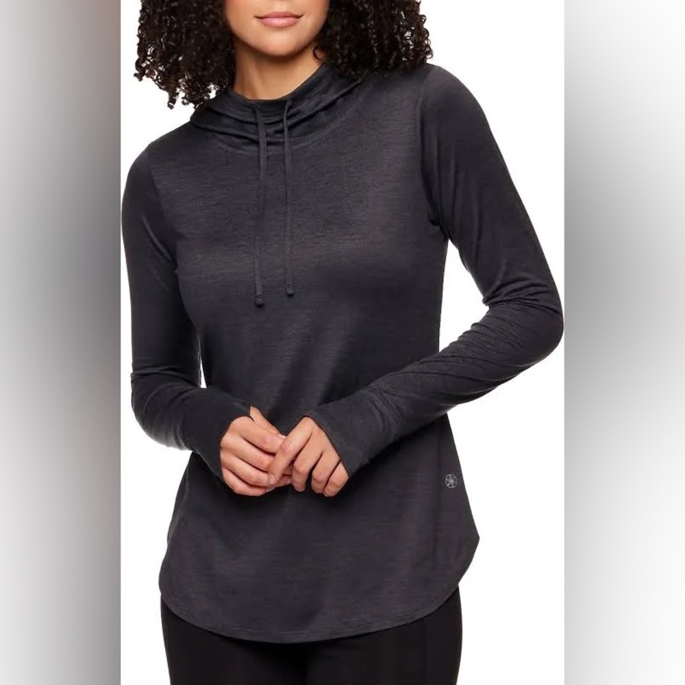 Gaiam Women's Movement Performance Hoodie, black heather, NWT